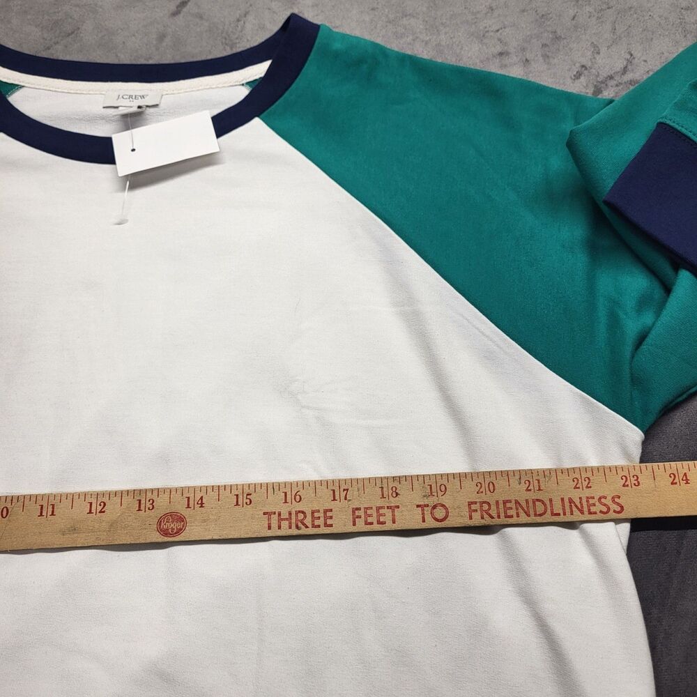 J Crew Ringer Crew Neck Pullover Raglan Sleeve Color Block XL NEW - Picture 9 of 9